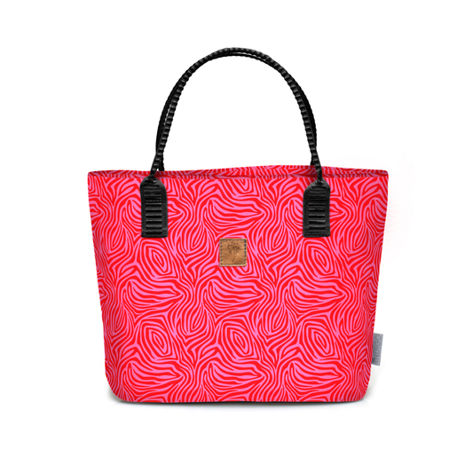 Tote Bag Large - Red Zebra