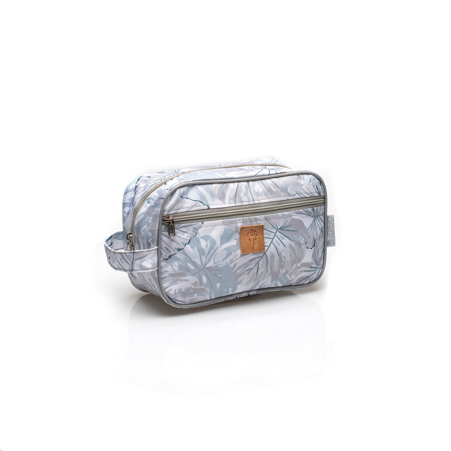 Toiletry Bag - Grey Leaves